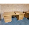 Image 1 : LARGE OAK TONE OFFICE DESK