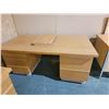 Image 1 : LARGE OAK TONE OFFICE DESK