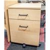 Image 1 : BLOND FINISH FILING STORAGE-WHEELED