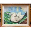 Image 1 : ORIGINAL FRAMED TEXTURED PAINTING - NAKED LADY