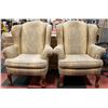 Image 1 : SET OF 2 WINGBACK CHAIRS - 34" WIDE X 42" TALL