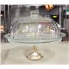 PAIR OF CAKE DISHES W/ LID - ONE IS LEAD CRYSTAL