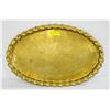 Image 1 : VINTAGE OVAL BRASS TRAY APPROX 24" X 15"