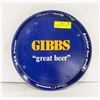 Image 1 : VINTAGE GIBBS "GREAT BEER" ROUND TRAY