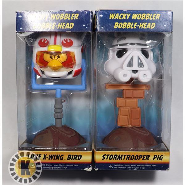 TWO STAR WARS ANGRY BIRDS BOBBLE HEADS