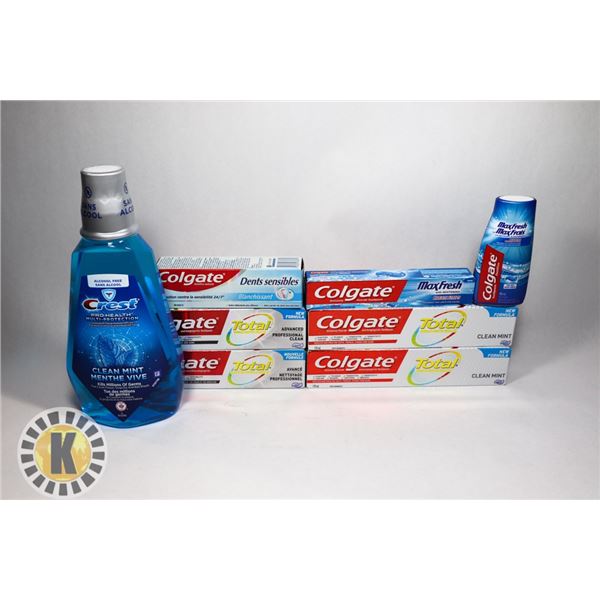 BAG OF ASSORTED DENTAL CARE ITEMS