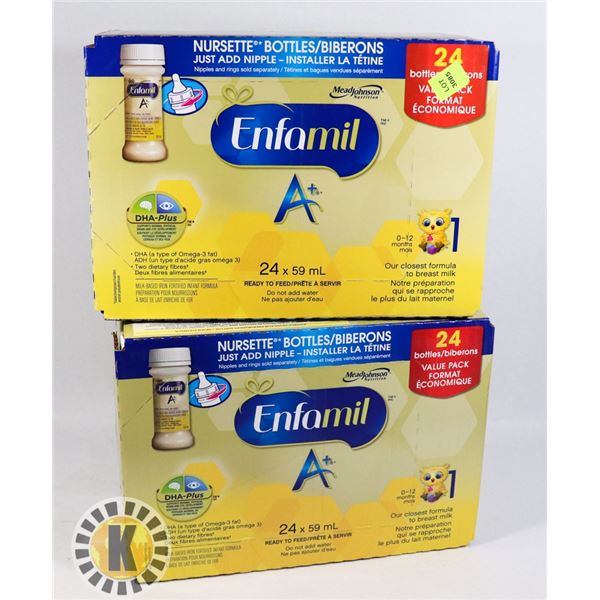 TWO CASES OF ENFAMIL NURSETTE BOTTLES