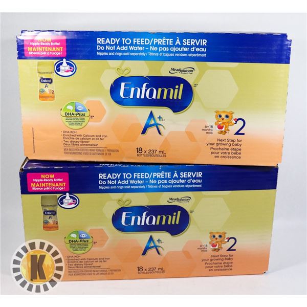 TWO CASES OF ENFAMIL A + BOTTLES