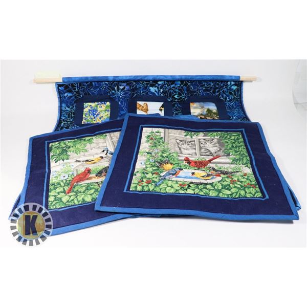 3 ANIMAL THEMED FABRIC WALL ART