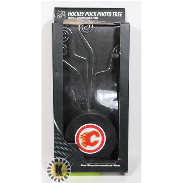 NEW CALGARY FLAMES HOCKEY PUCK PHOTO TREE