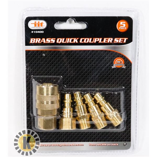 NEW 5PC BRASS QUICK COUPLER SET