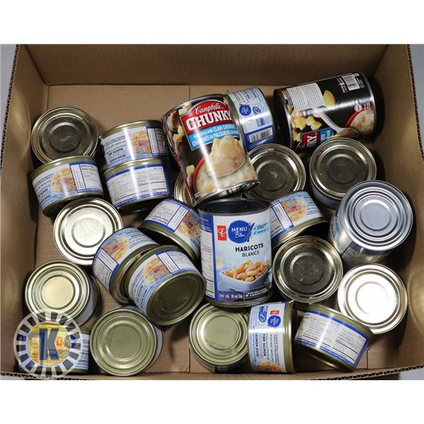 BOX OF ASSORTED CAN FOODS