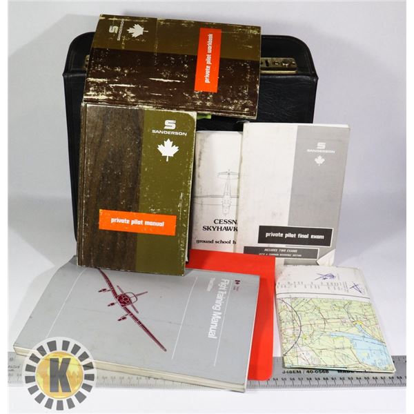 SMALL BRIEFCASE WITH PILOT/FLYING MANUALS