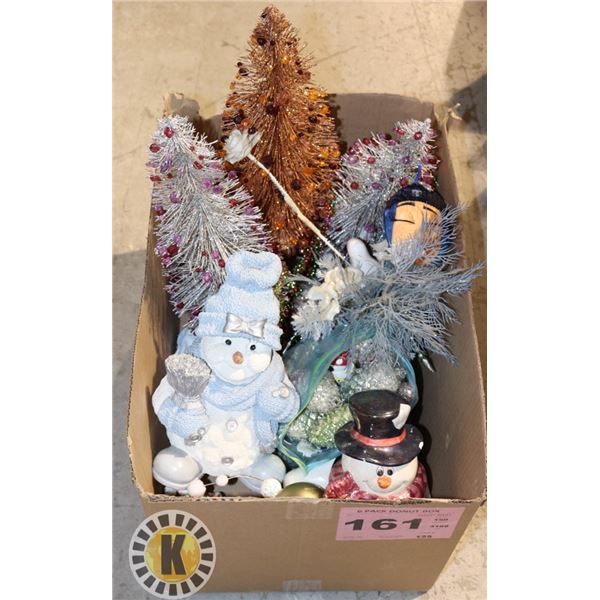 BOX OF XMAS ORNAMENTS/ FIGURES