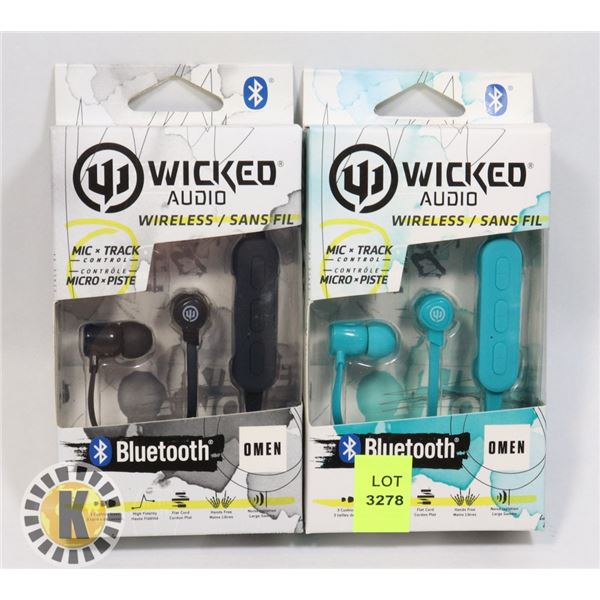 TWO WICKED AUDIO OMEN BLUETOOTH HEADPHONES