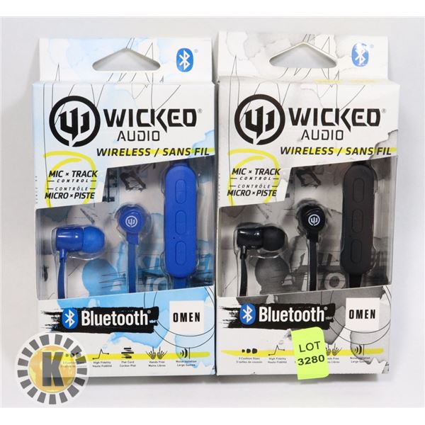 TWO WICKED AUDIO OMEN BLUETOOTH HEADPHONES