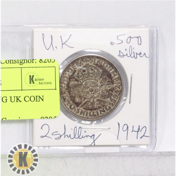 1 .500 SILVER 2 SHILLING UK COIN