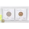 Image 1 : 2 COINS CANADA 1930 NICKEL 1967 PENNY