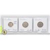 Image 1 : 3 CANADA 5 CENT COINS 1 SILVER 2 NICKEL 1920 .800