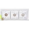 Image 1 : 3 CANADA SILVER 10 CENT COINS 1913 .925 SILVER 191