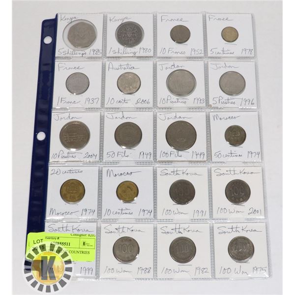 20 COINS 6 DIFFERENT COUNTRIES