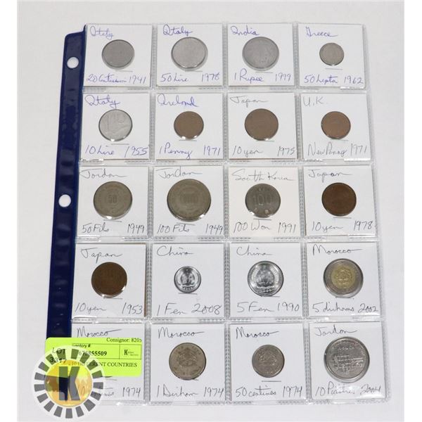 20 COINS 10 DIFFERENT COUNTRIES
