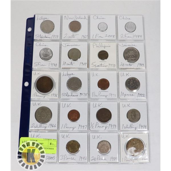 20 COINS 6 DIFFERENT COUNTRIES