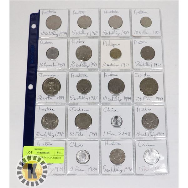 20 COINS 5 DIFFERENT COUNTRIES