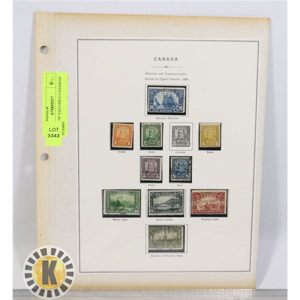 BUNDLE OF VALUABLE CANADIAN STAMPS