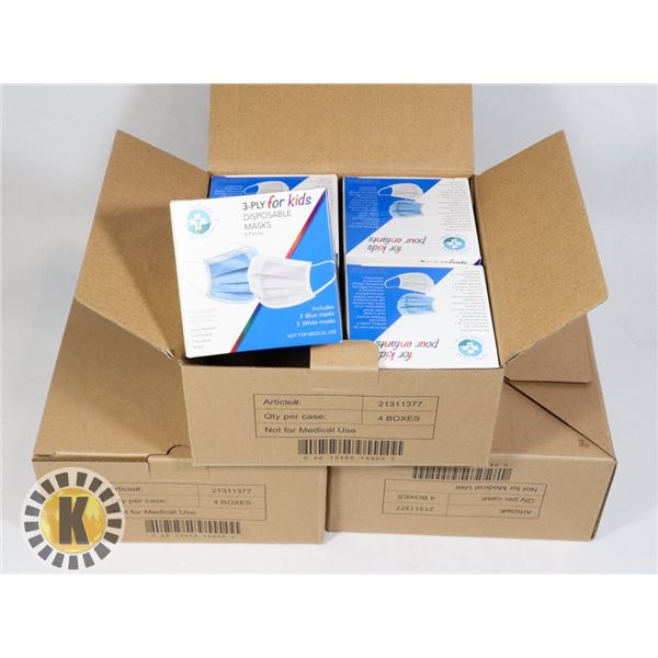 THREE CASES OF 4 KIDS MASKS