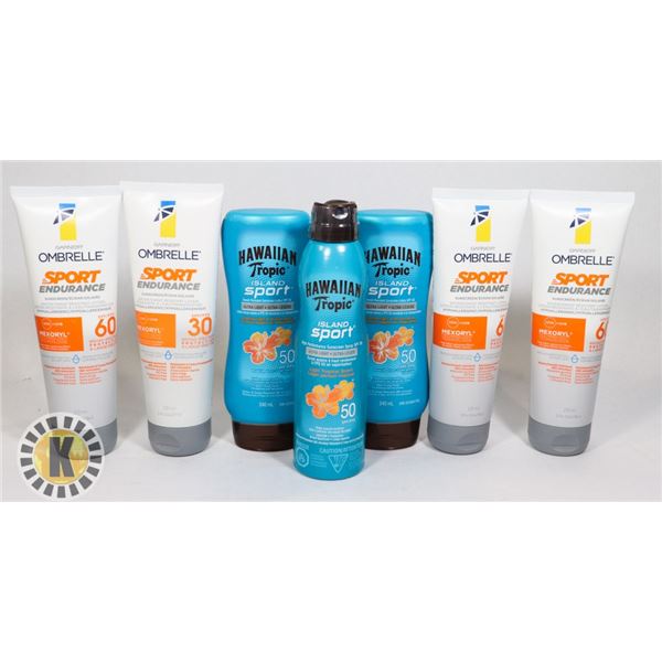 BAG OF ASSORTED SUNSCREEN