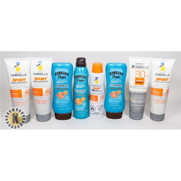 BAG OF ASSORTED SUNSCREEN