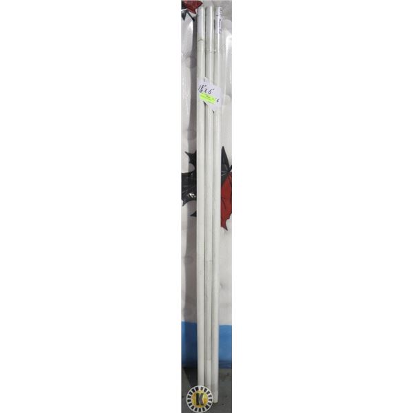 SIX NEW 6' LENGTH DOWELS (DRAPERY RODS)