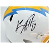 Image 2 : Keenan Allen Autographed LA Chargers White Full Size Replica Speed Helmet (Beckett Witnessed)