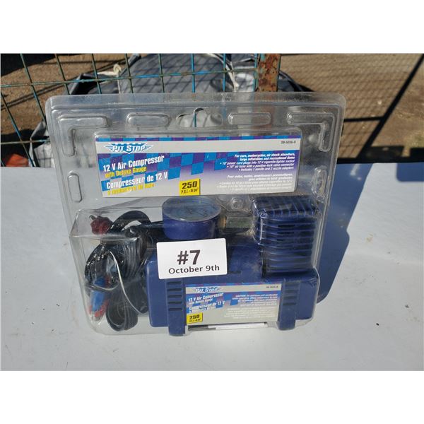 1 new pit stop 12 volt air compressor