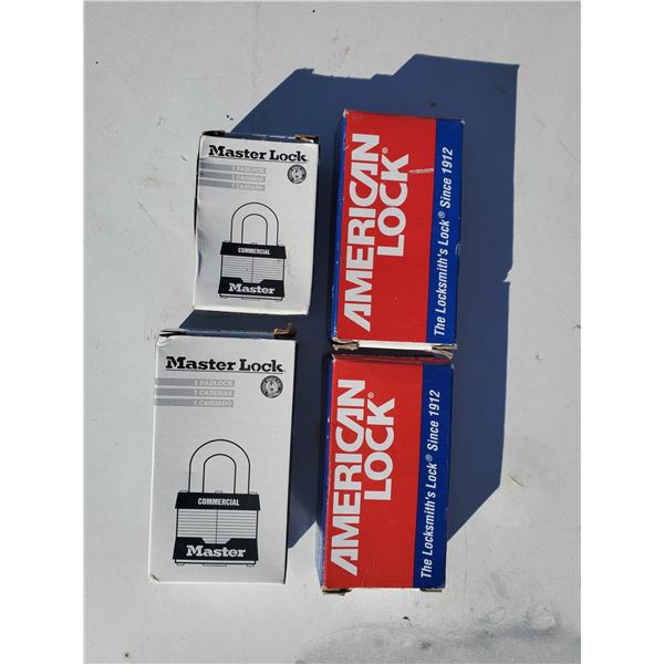 4 new locks (2 master locks & 2 American locks(