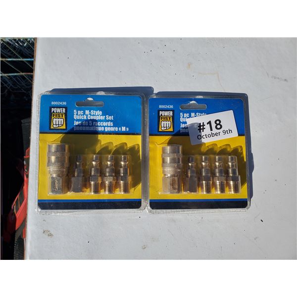lot of two 5 pc m-style quick coupler set