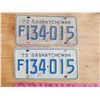 Image 1 : pair of 1972 Sask license plates