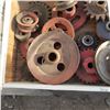 Image 2 : large lot of gears and pulley wheels heavy steel