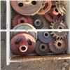 Image 3 : large lot of gears and pulley wheels heavy steel