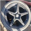 Image 3 : four 18" black rims five bolt with well worn tires 245/45R18