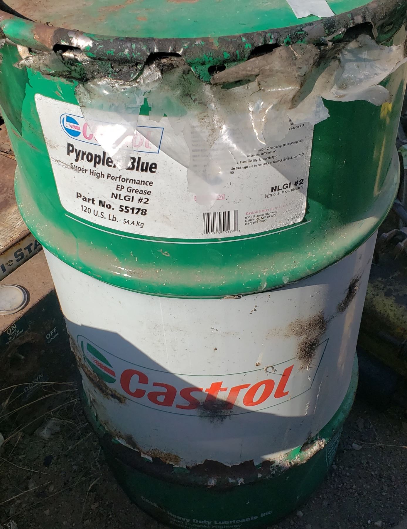 Pyroplex Blue super high performance grease (about 1/3) Castrol EP grease