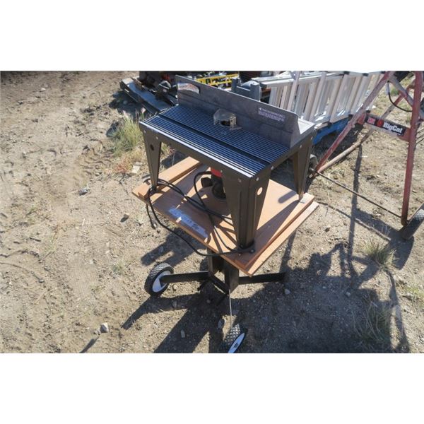 Craftsman Router Table & Router on Wheeled Stand - Schmalz Auctions