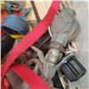 Image 3 : misc box of oil cans, gas nozel, filter assembly, ratchet, straps