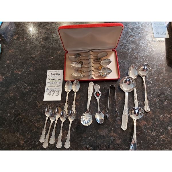Sterling Silver Spoons & Silver Plated Items Cat A