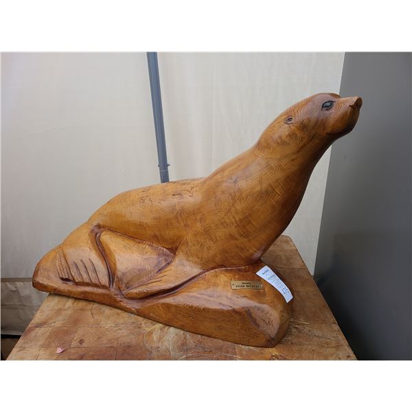Wood Carved Seal by Brian McEneny Cat A