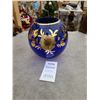 Image 1 : Blue Glass Bowl with Gold floral pattern Cat A