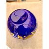 Image 5 : Blue Glass Bowl with Gold floral pattern Cat A