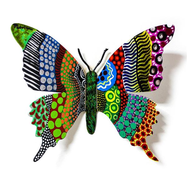 Patricia Govezensky- Original Painting on Cutout Steel "Butterfly CLXIX"