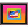 Image 2 : Peter Max- Original Lithograph "Flag with Heart on Blends III"